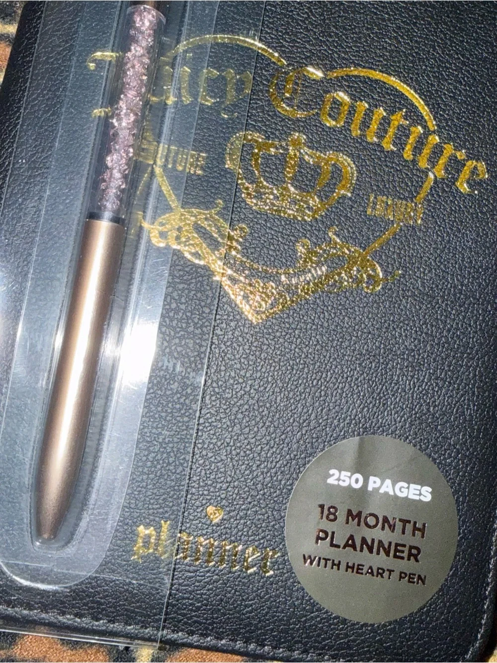 Brand New Juicy Couture Black & Gold 2026–2027 18 Month Planner with Crown Pen